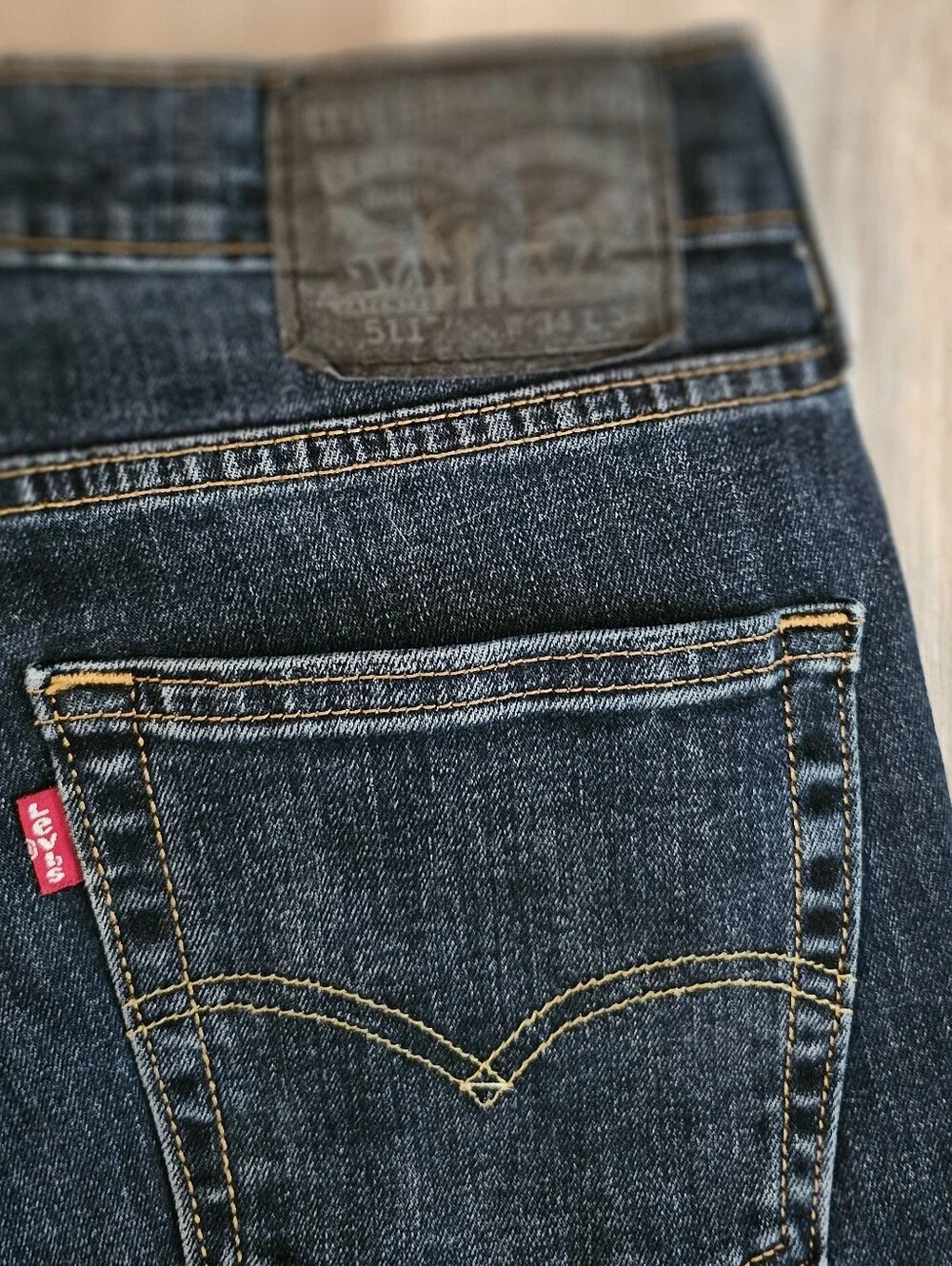 Levi's 511 Men's Dark Blue Slim Fit Jeans Sz 34 x 34